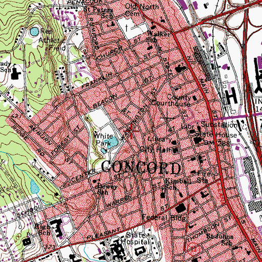 Topographic Map of Franklin Pierce Law Center Library, NH
