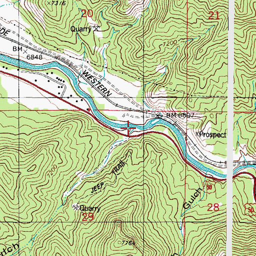 Topographic Map of Taylor Gulch, CO