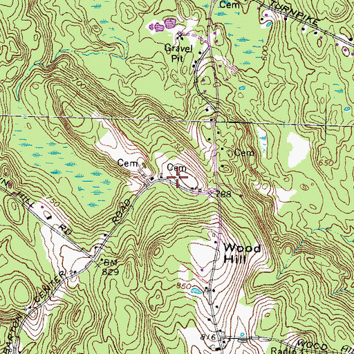 Topographic Map of Goodhue Cemetery, NH