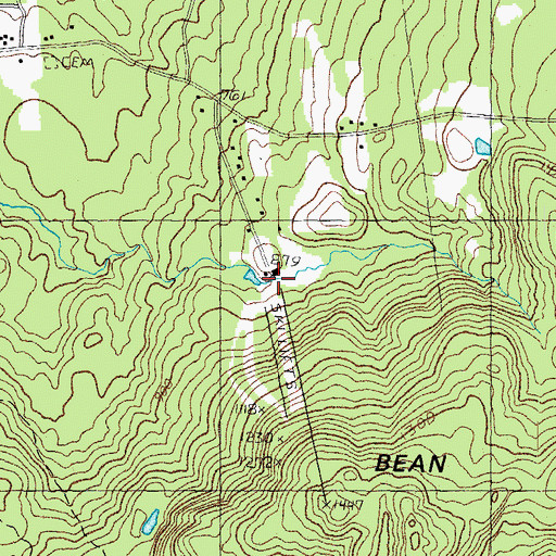 Topographic Map of Highland Ski Area, NH