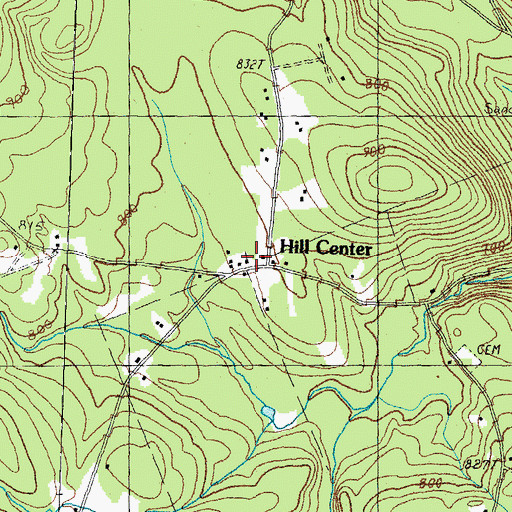Topographic Map of Hill Center Church, NH