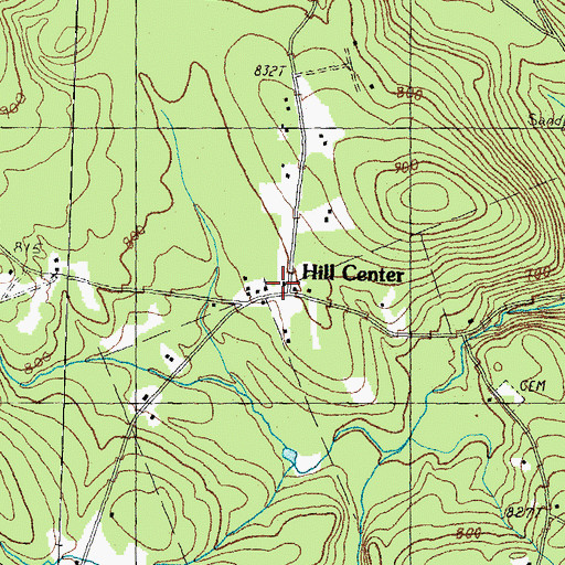 Topographic Map of Hill Center Church Yard, NH
