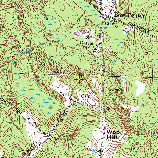 Topographic Map of Hammond Cemetery, NH