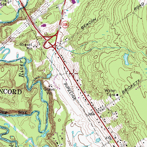 Topographic Map of Hillside Baptist Church, NH