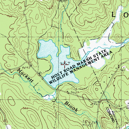 Topographic Map of Holt Road Marsh State Wildlife Manangement Area, NH