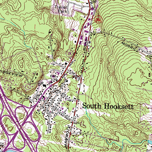 Topographic Map of Hooksett Church of the Nazarene, NH