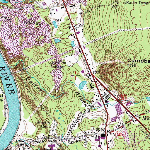 Topographic Map of Hooksett Post Office, NH