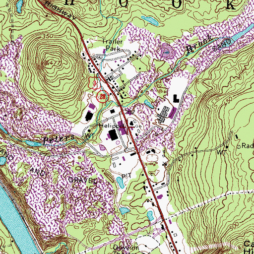 Topographic Map of Hooksett-Manchester Airport (historical), NH
