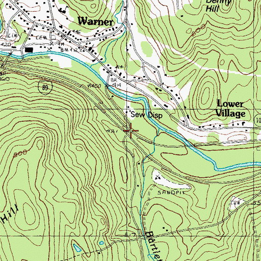Topographic Map of Interchange 8, NH