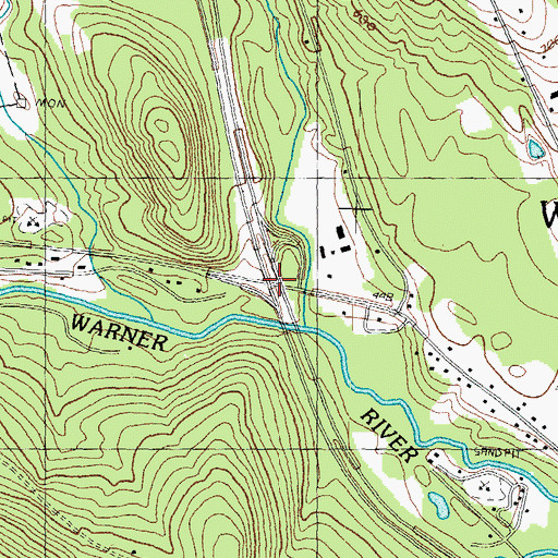 Topographic Map of Interchange 9, NH