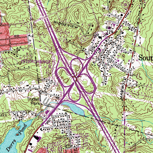 Topographic Map of Interchange 9, NH