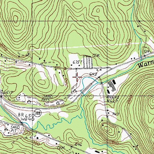 Topographic Map of Kearsarge Regional Elementary School at Bradford, NH