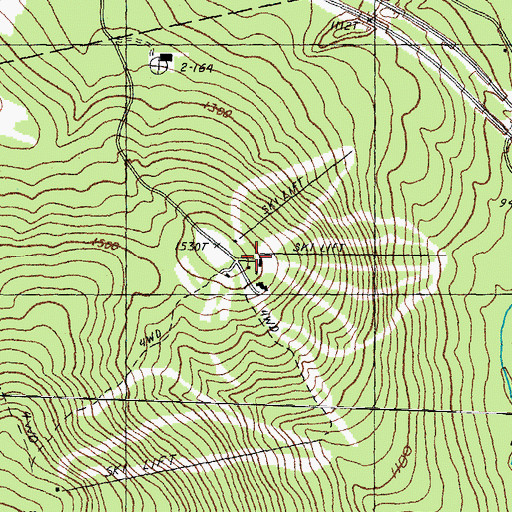 Topographic Map of King Ridge Ski Area, NH