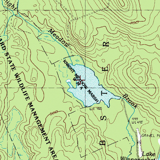 Topographic Map of Knights Meadow Marsh, NH