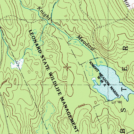 Topographic Map of Leonard State Wildlife Management Area, NH