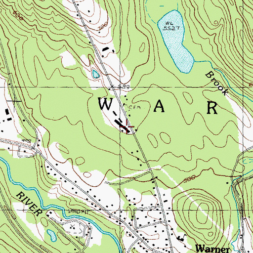 Topographic Map of Magdalen College Library, NH