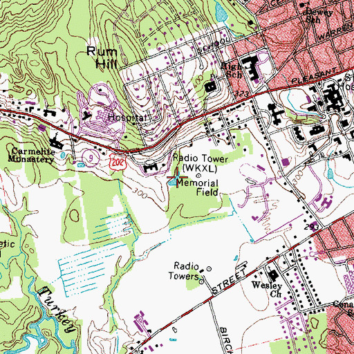 Topographic Map of Memorial Field, NH