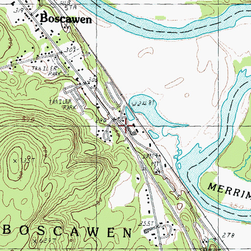 Topographic Map of New Hampshire Art Association, NH