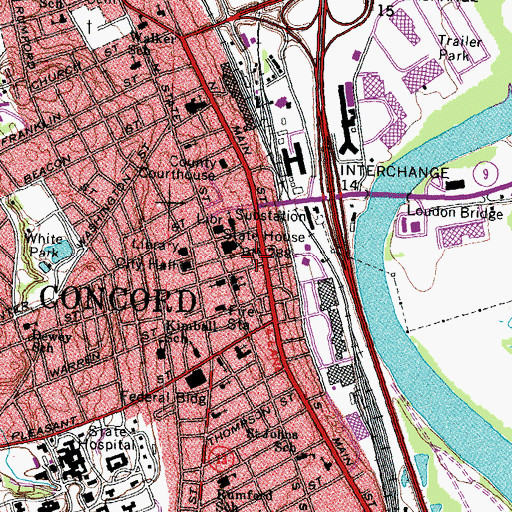 Topographic Map of New Hampshire Historical Society Library, NH