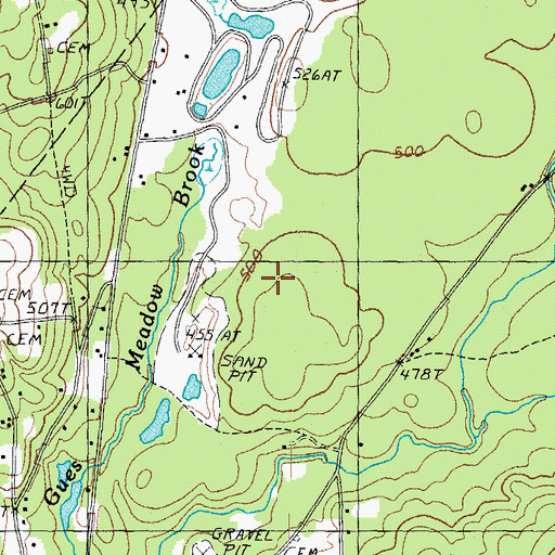 Topographic Map of New Hampshire International Speedway, NH