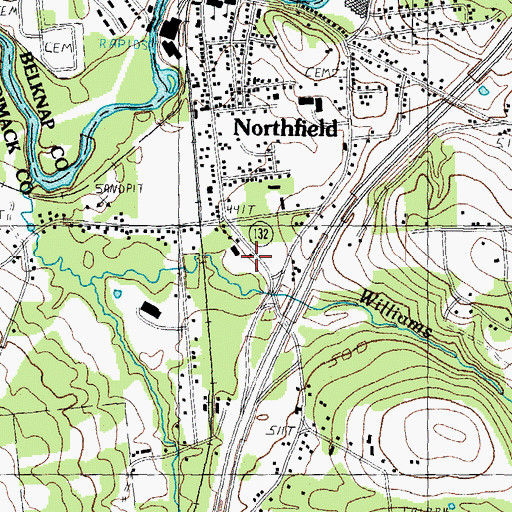 Topographic Map of Tilton - Northfield Fire and EMS Station, NH