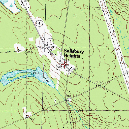Topographic Map of Old Baptist Church, NH