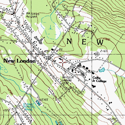 Topographic Map of Old Colby Academy, NH