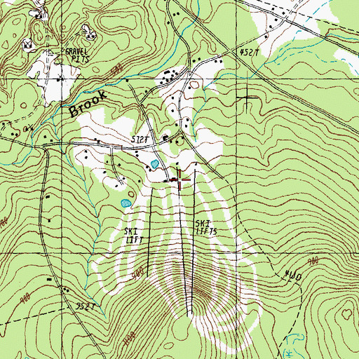 Topographic Map of Pats Peak Ski Area, NH
