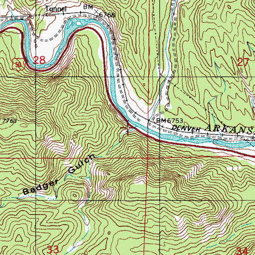 Topographic Map of Badger Gulch, CO