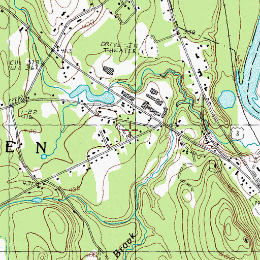 Topographic Map of Pine Grove Cemetery, NH