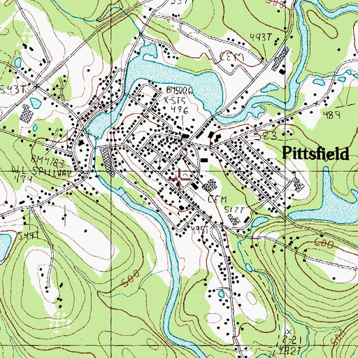 Topographic Map of Pittsfield Community Center, NH