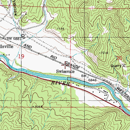 Topographic Map of Swissvale, CO
