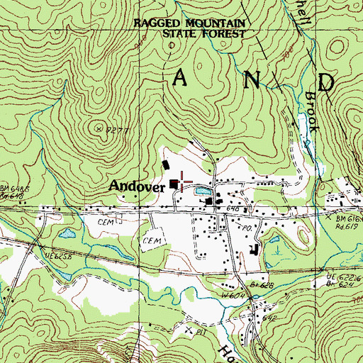 Topographic Map of Proctor Academy, NH