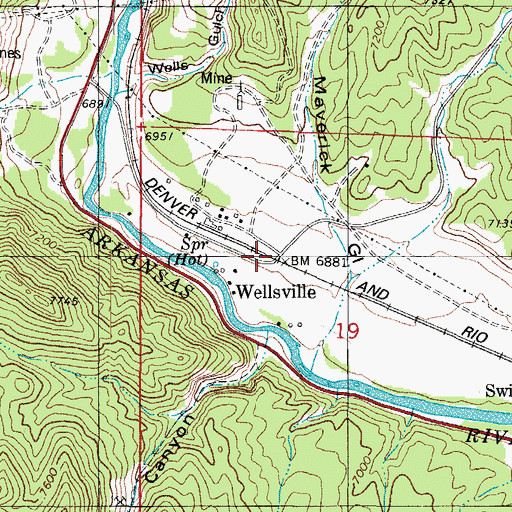 Topographic Map of Wellsville, CO