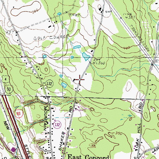 Topographic Map of Shaker Road School, NH