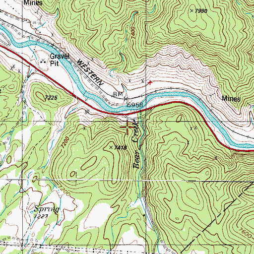 Topographic Map of Bear Creek, CO
