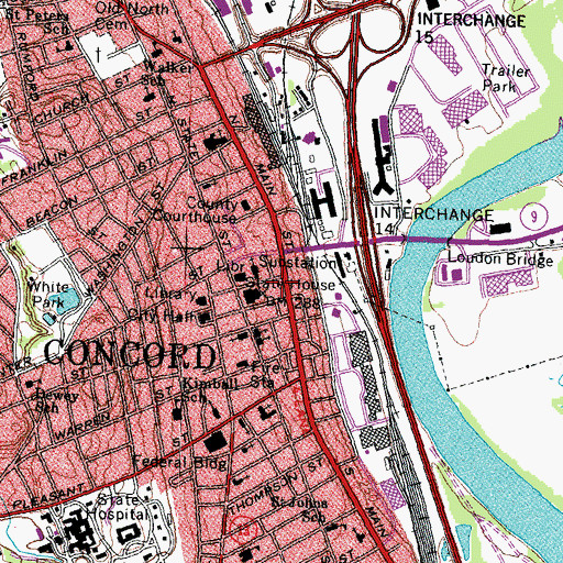Topographic Map of State House Plaza, NH