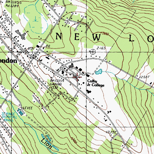 Topographic Map of Susan Colgate Cleveland Library and Learning Center, NH