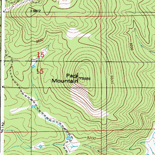 Topographic Map of Park Mountain, CO