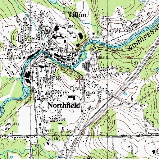 Topographic Map of Tilton Arch, NH