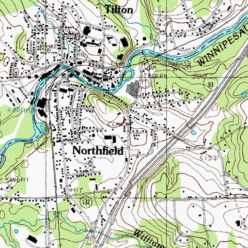 Topographic Map of Tilton Arch Cemetery, NH