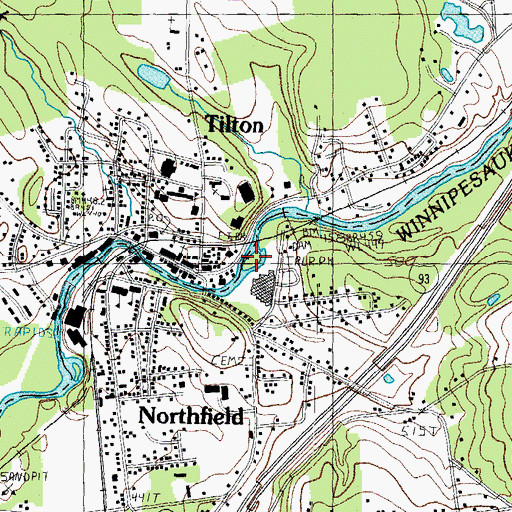 Topographic Map of Tilton Island Park, NH