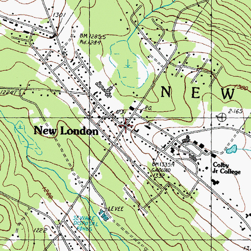 Topographic Map of Tracy Memorial Library, NH