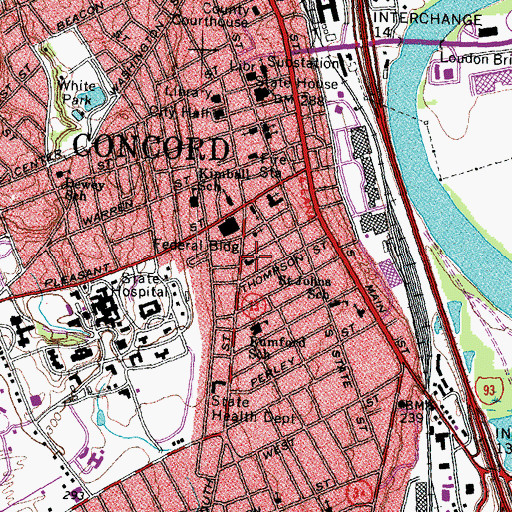 Topographic Map of United Baptist Church, NH