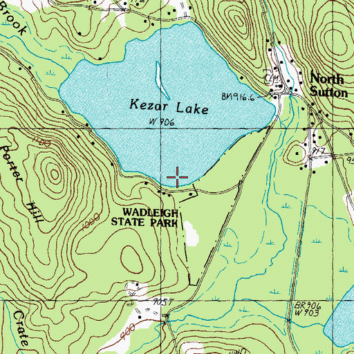 Topographic Map of Wadleigh State Beach, NH