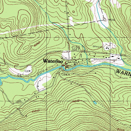 Topographic Map of Waterloo Bridge, NH
