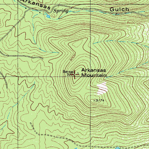 Topographic Map of Arkansas Mountain, CO
