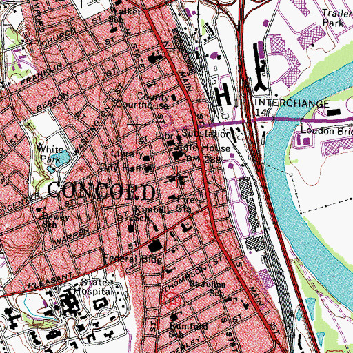 Topographic Map of White Memorial Universalist Church, NH