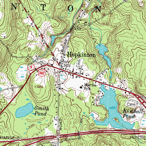Topographic Map of William H Long Memorial Library, NH