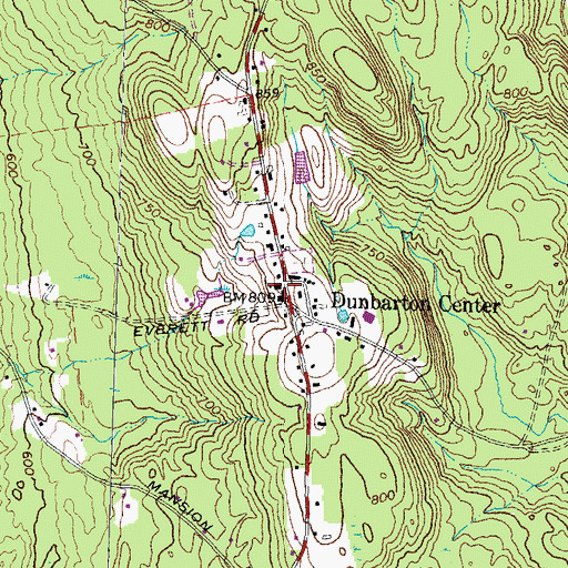 Topographic Map of First Congregational Church, NH